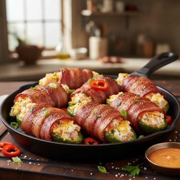 Cajun Bacon-Wrapped Stuffed Jalapenos recipe