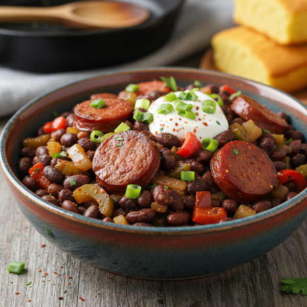 Cajun Black Bean and Andouille Sausage Delight recipe