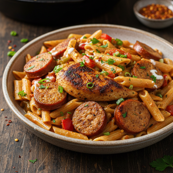 Cajun Chicken and Sausage Pasta recipe