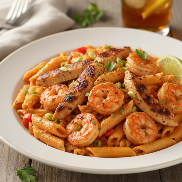 Cajun Chicken and Shrimp Pasta Delight recipe