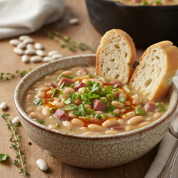 Cajun Comfort White Bean and Ham Soup recipe