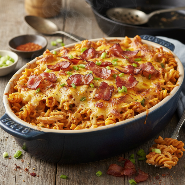 Cajun Creamy Chicken Pasta Bake with Bacon Delight recipe
