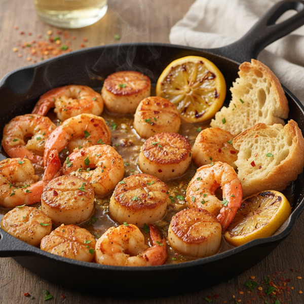 Cajun Garlic Butter Shrimp and Scallops recipe