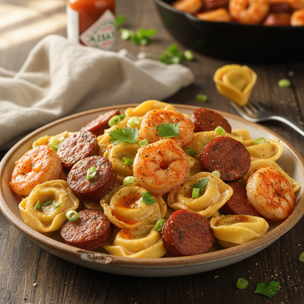 Cajun Shrimp and Smoked Sausage Tortellini recipe