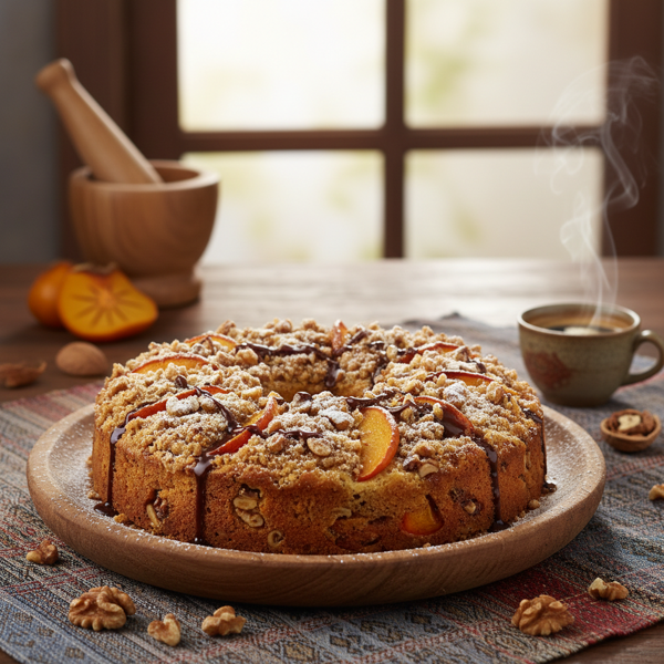 Cambodian Persimmon Walnut Coffee Cake recipe