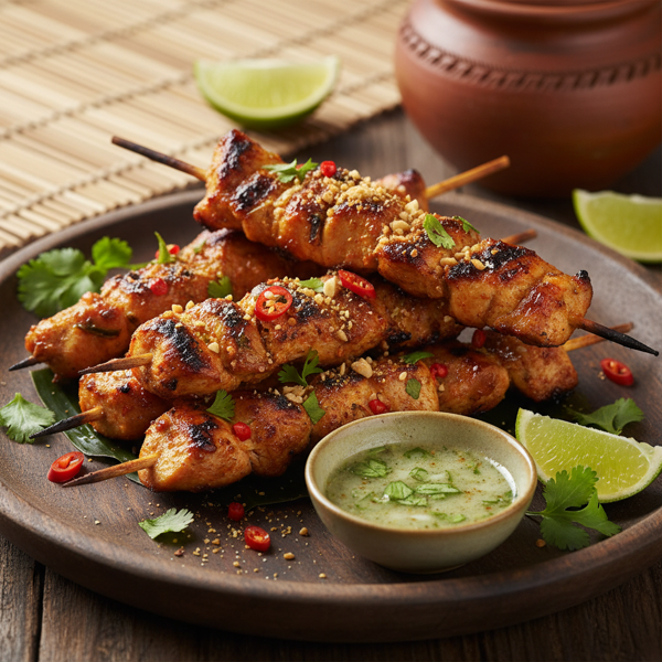 Cambodian Spiced Grilled Chicken Skewers recipe
