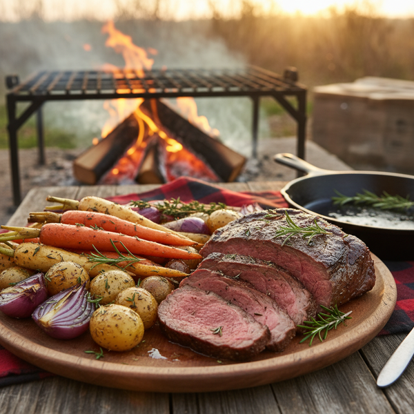 Campfire Grilled Chuck Roast with Vegetables recipe