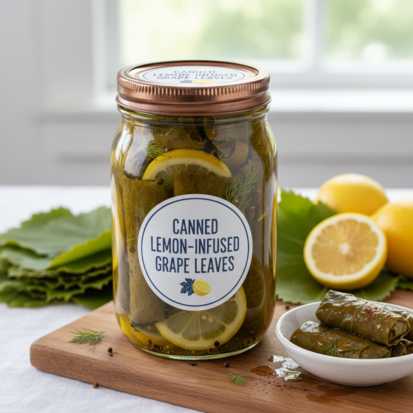Canned Lemon-Infused Grape Leaves recipe
