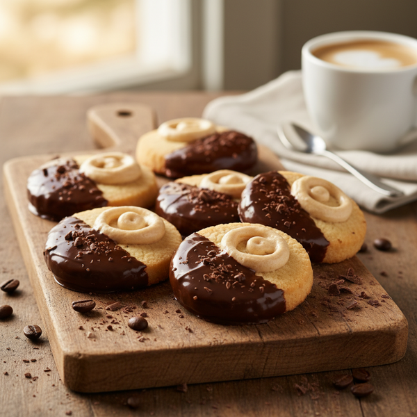Cappuccino Bliss Chocolate-Dipped Shortbread recipe