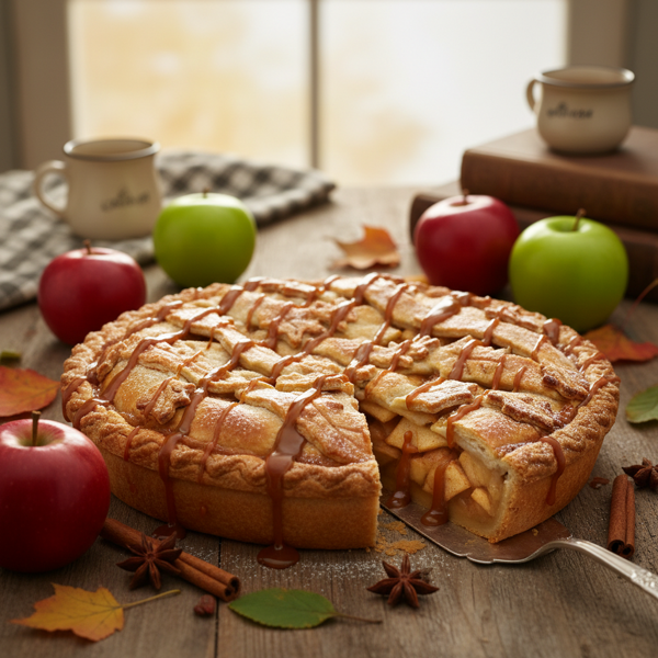 Caramel-Drizzled Apple Harvest Pie recipe