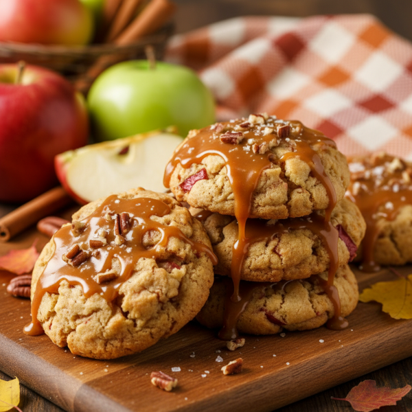 Caramel-Glazed Autumn Apple Cookies recipe