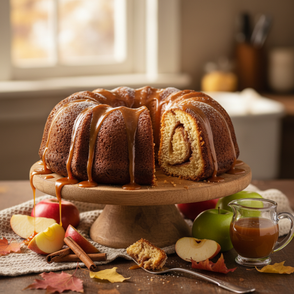 Caramel Apple Cinnamon Bundt Cake recipe