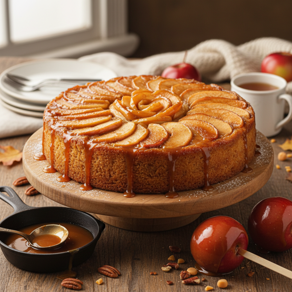 Caramel Apple Delight Upside-Down Cake recipe