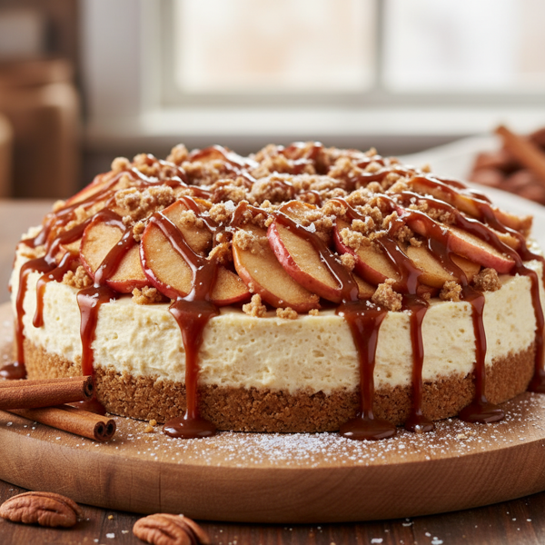 Caramel Apple Streusel Cheesecake recipe