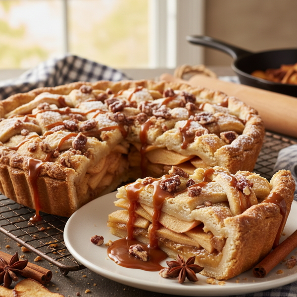 Caramel Crunch Apple Delight Pie recipe