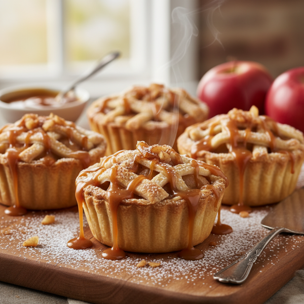 Caramel Drizzled Mini Apple Pies recipe
