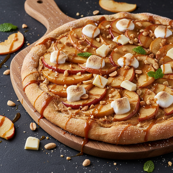 Caramel Peanut Butter Apple Delight Pizza recipe