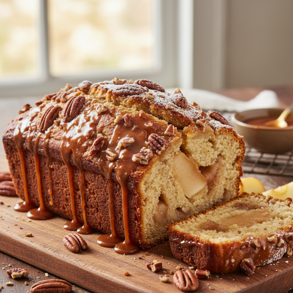 Caramel Pecan Apple Bread recipe