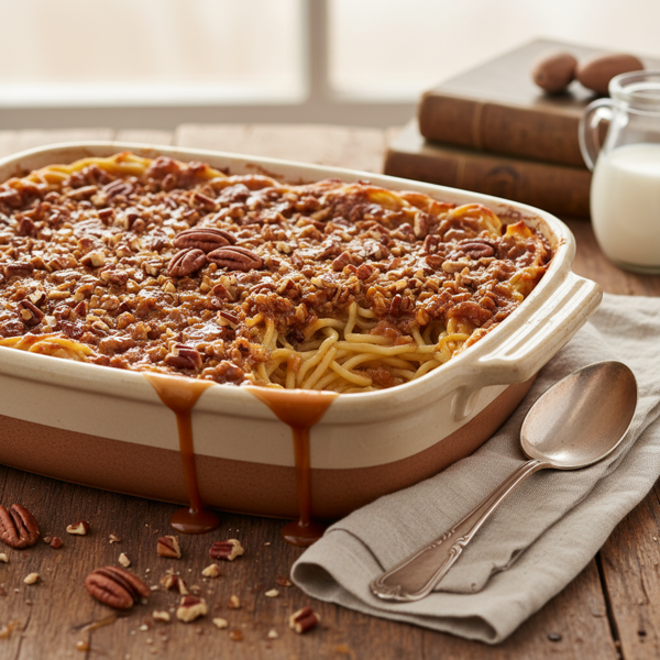 Caramel Pecan Noodle Kugel recipe