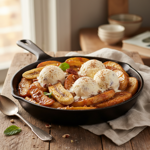 Caramelized Baked Apples & Bananas Delight recipe