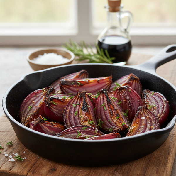 Caramelized Balsamic Roasted Red Onions recipe