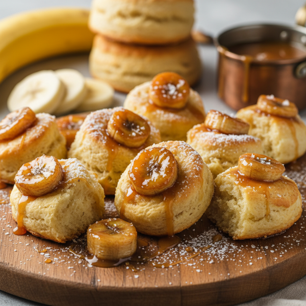 Caramelized Banana Biscuit Bites recipe