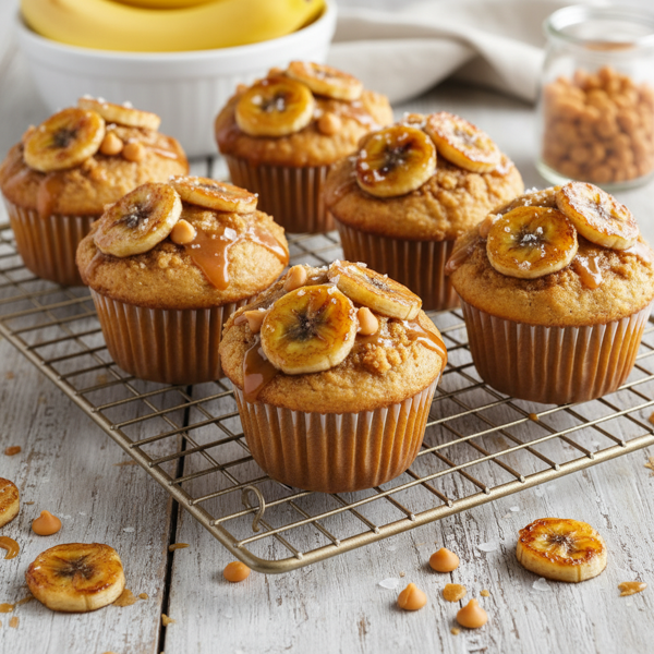 Caramelized Banana Butterscotch Muffins recipe