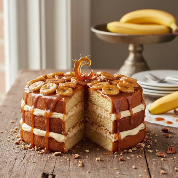 Caramelized Banana Dream Cake recipe