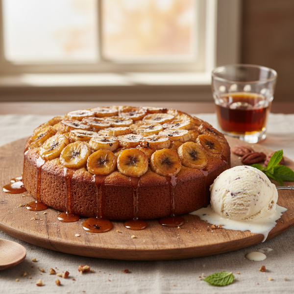 Caramelized Banana Rum Cake recipe