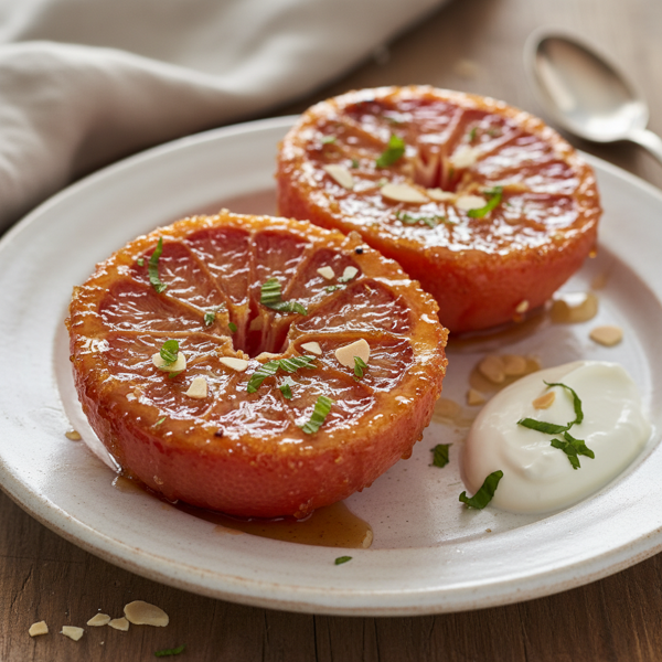 Caramelized Broiled Pink Grapefruit Delight recipe