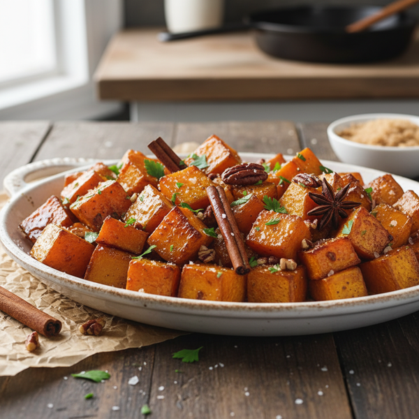 Caramelized Brown Sugar Roasted Butternut Squash & Sweet Potatoes recipe