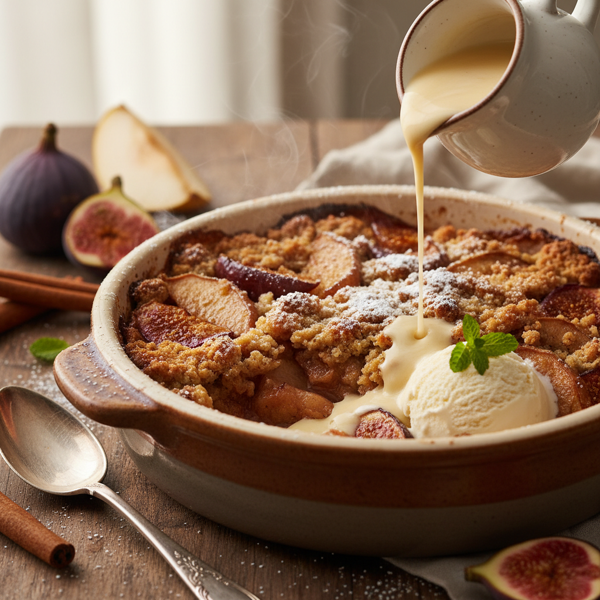Caramelized Fig and Pear Crumble Delight recipe