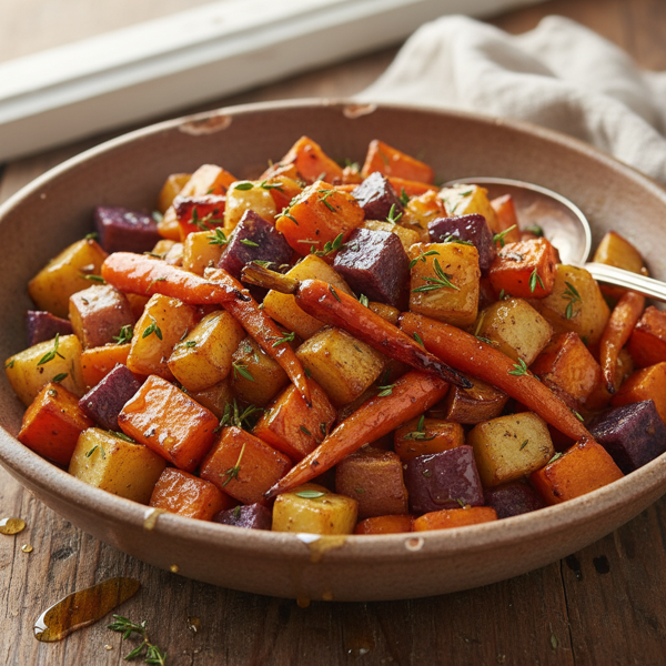Caramelized Honey-Glazed Root Vegetable Medley recipe
