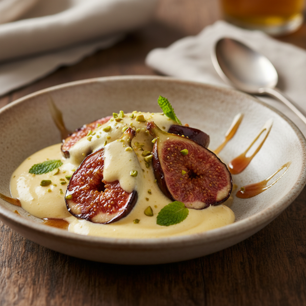 Caramelized Honey Figs with Rich Sabayon Sauce recipe