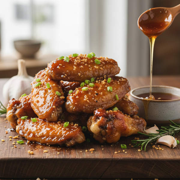 Caramelized Honey Garlic Chicken Wings recipe