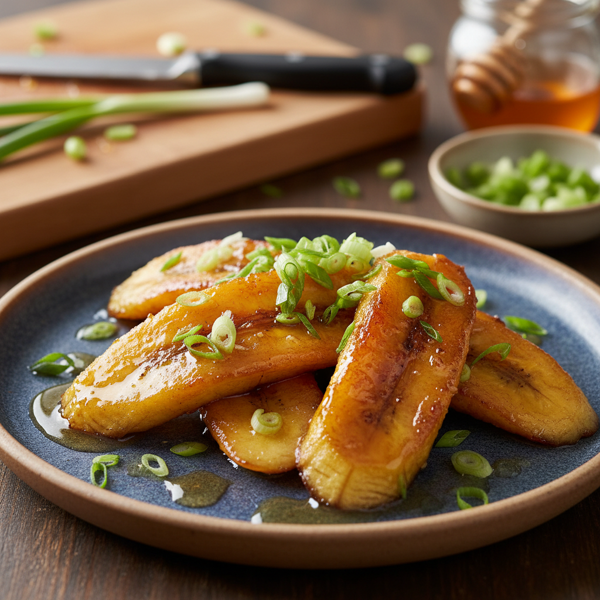 Caramelized Honey Plantains with Scallions recipe