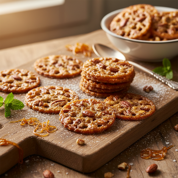 Caramelized Nut Lace Cookies recipe