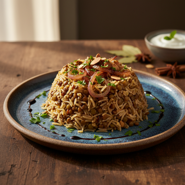 Caramelized Onion Lentils and Rice Delight recipe