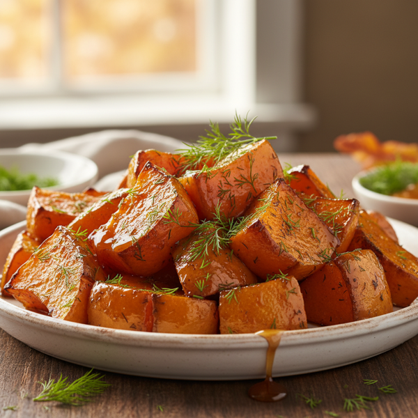 Caramelized Oven-Roasted Butternut Squash with Dill recipe