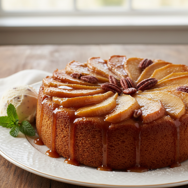 Caramelized Pear Bliss Upside Down Cake recipe