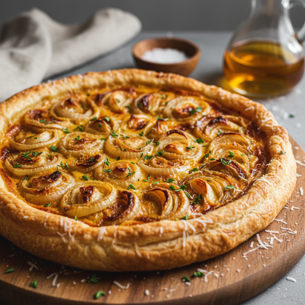 Caramelized Shallot and Garlic Parmesan Tart recipe