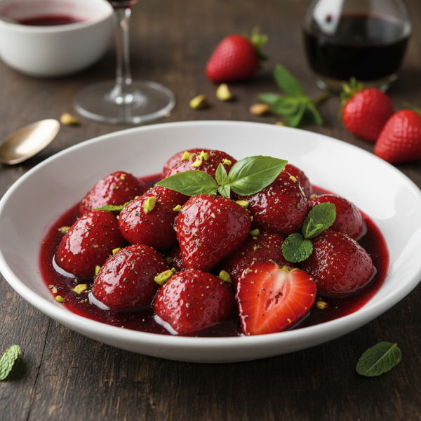 Caramelized Strawberries in Red Wine Balsamic Reduction recipe
