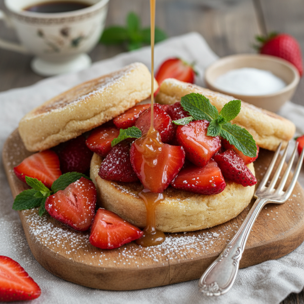 Caramelized Strawberry Delight English Muffins recipe