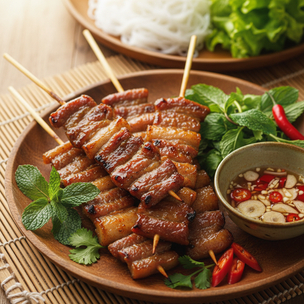 Caramelized Vietnamese Grilled Pork (Thịt Nướng) recipe