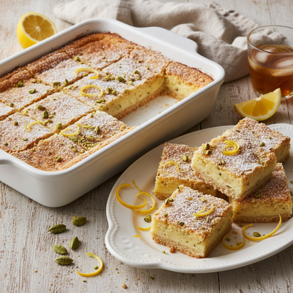 Cardamom-Kissed Lemon Sour Cream Bars recipe