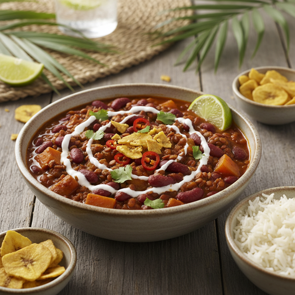 Caribbean-Spiced Red Bean Lentil Chili recipe
