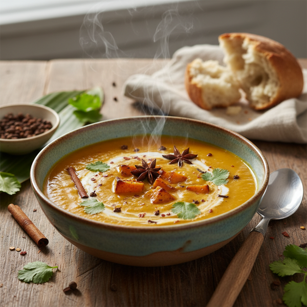 Caribbean Spiced Pumpkin & Sweet Potato Soup recipe