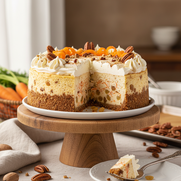 Carrot Pecan Delight Cheesecake recipe