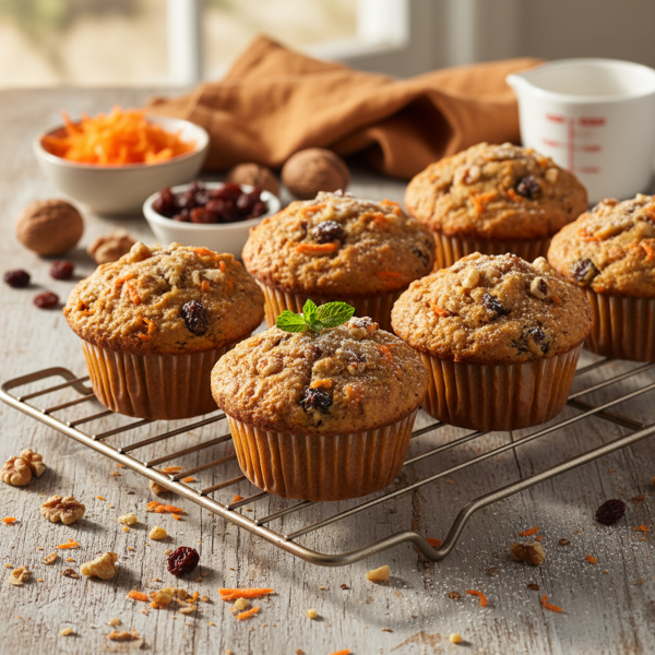 Carrot Raisin Nut Delight Muffins recipe
