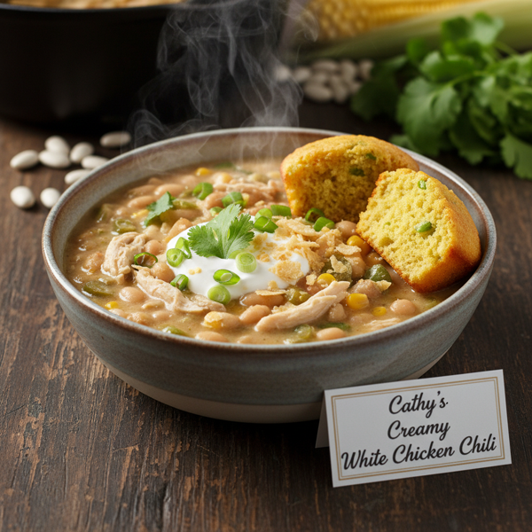 Cathy's Creamy White Chicken Chili recipe
